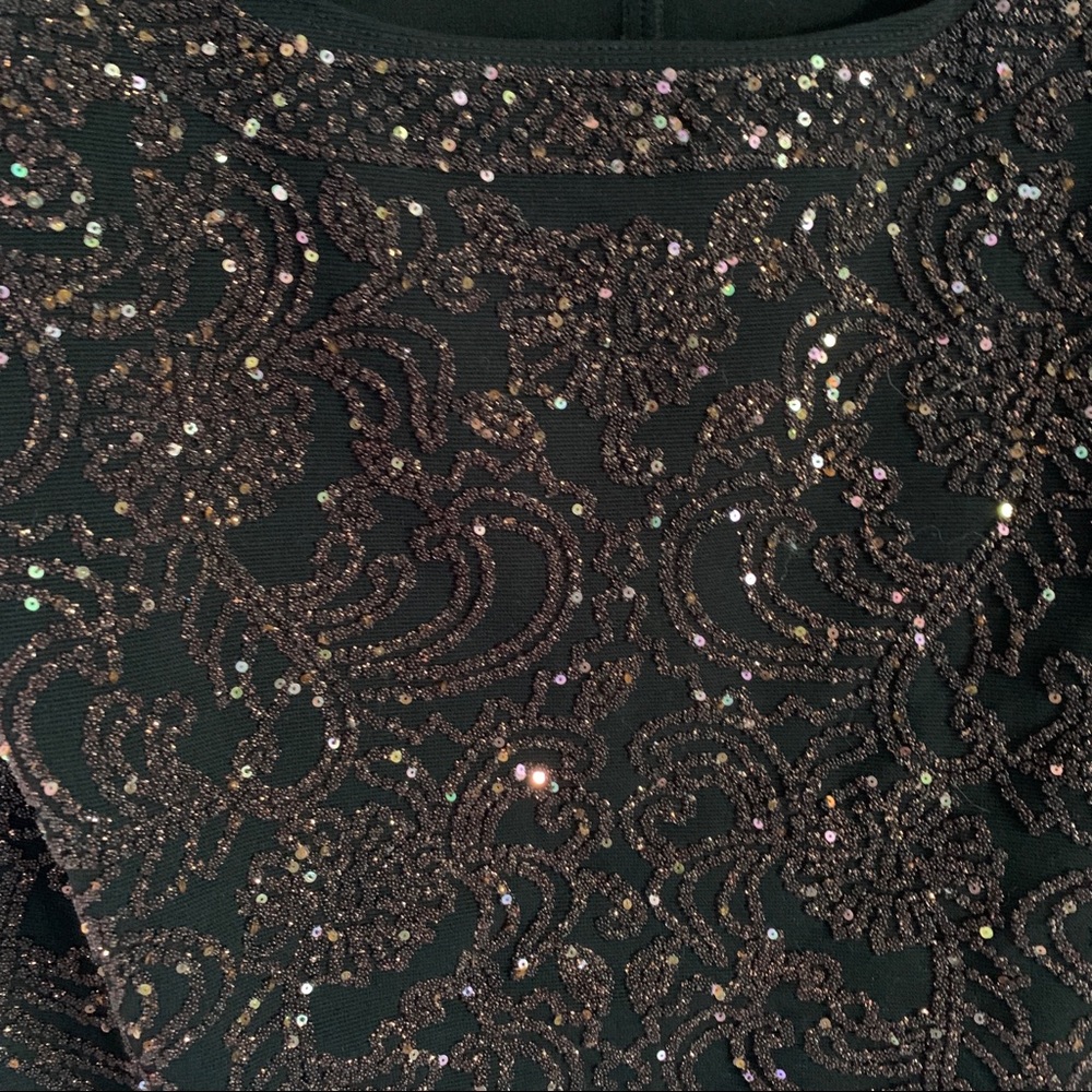 Metaphor Black Sparkly Sequin Pattern Tank Top - image 5